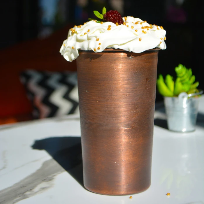 Bakır Bardak Uzun Model Oksit Renk