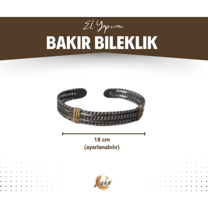 Bakır Bileklik Avena Oksit Renk