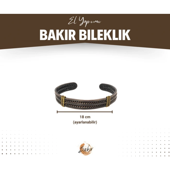 Bakır Bileklik Avena Duo Oksit Renk