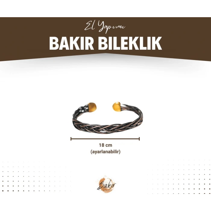 Bakır Bileklik Petra Oksit Renk