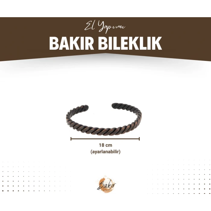 Bakır Bileklik Rosa Oksit Renk