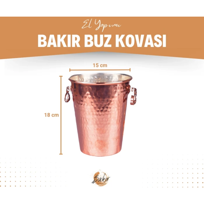 BAKIR BUZ KOVASI ÇEKİÇ DÖVMELİ BAKIR RENK