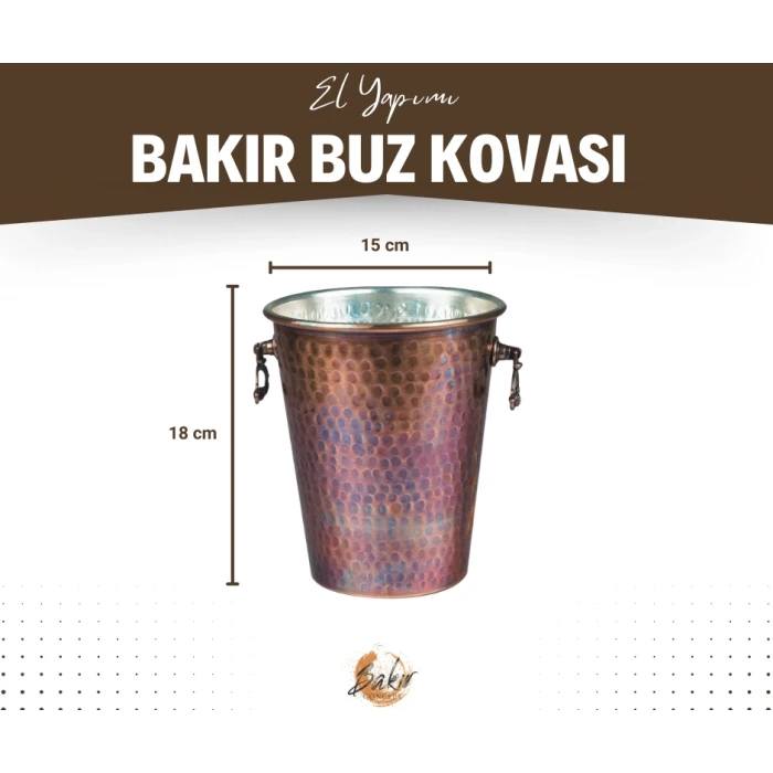 BAKIR BUZ KOVASI ÇEKİÇ DÖVMELİ OKSİTLİ RENK