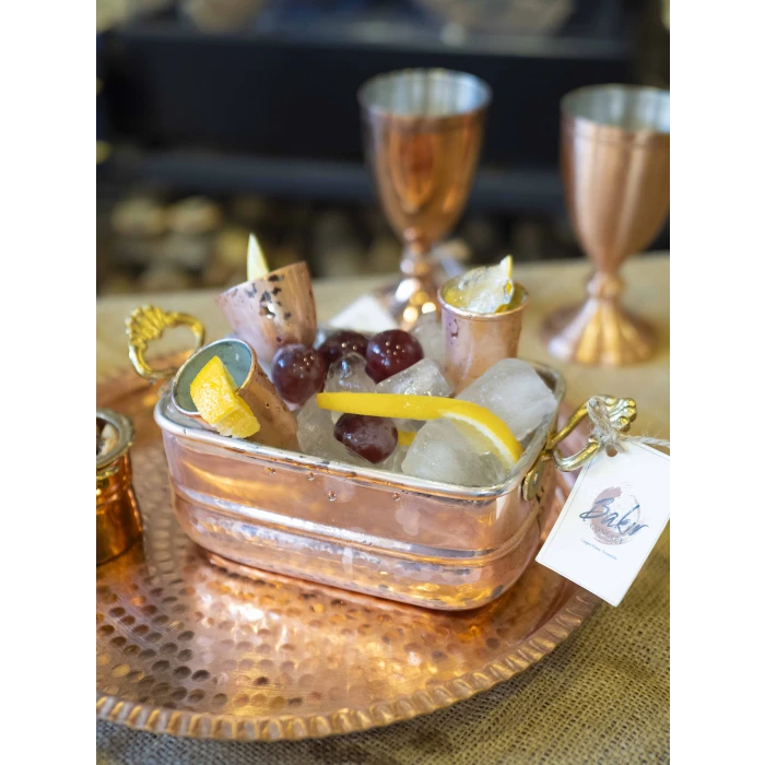 BAKIR BUZ KOVASI ÇİFT KULPLU MODEL BAKIR RENK