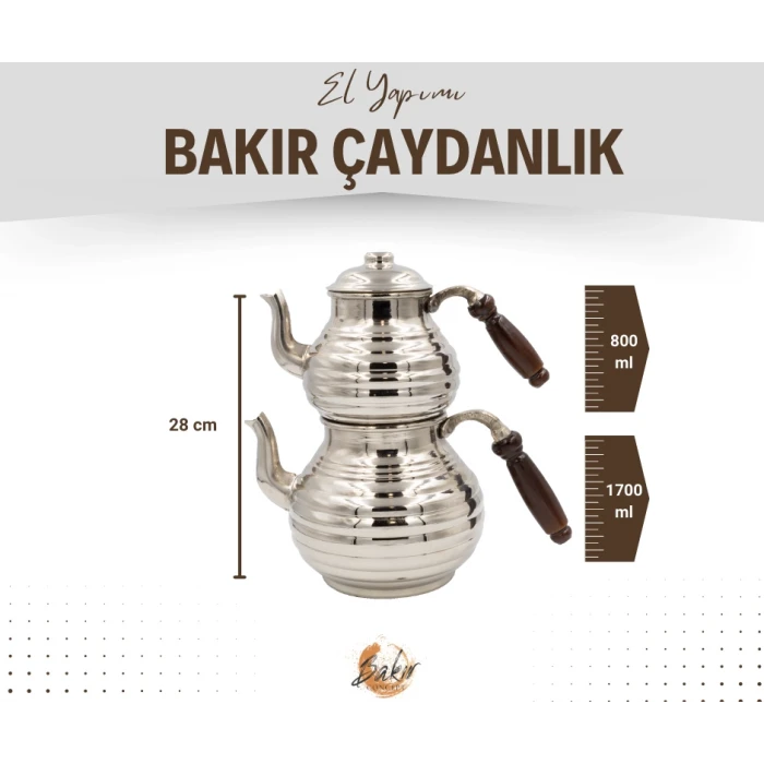 BAKIR ÇAYDANLIK DİLİMLİ MODEL GÜMÜŞ RENK