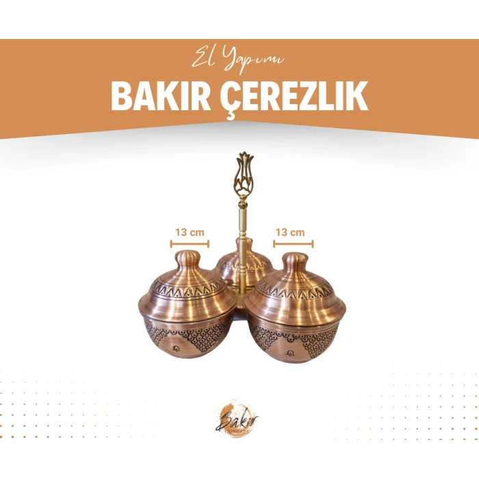BAKIR ÇEREZLİK İŞLEMELİ 3 HAZNELİ MODEL MAT RENK