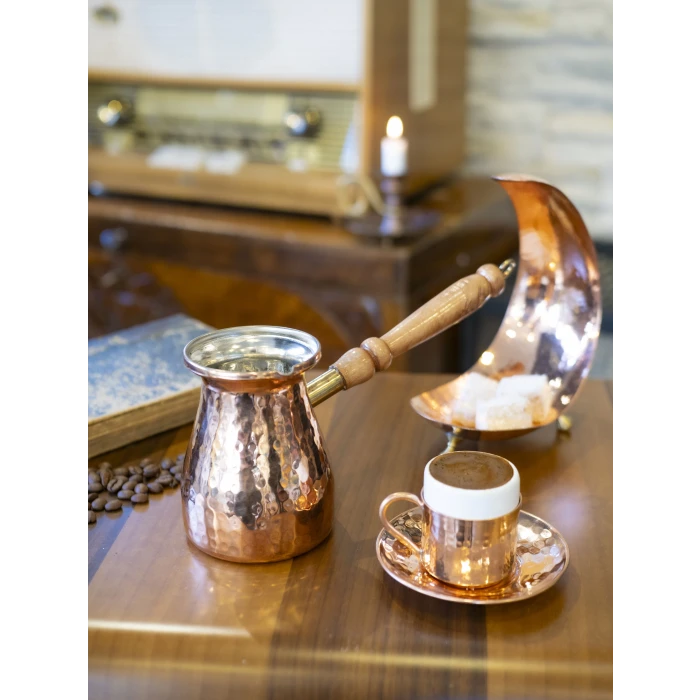 BAKIR CEZVE MODERN ÇEKİÇ DÖVME MODEL 2 KİŞİLİK