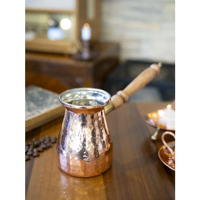 BAKIR CEZVE MODERN ÇEKİÇ DÖVME MODEL 4 KİŞİLİK