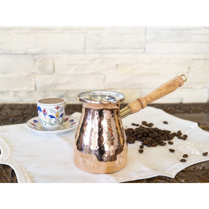 BAKIR CEZVE MODERN ÇEKİÇ DÖVME MODEL 4 KİŞİLİK