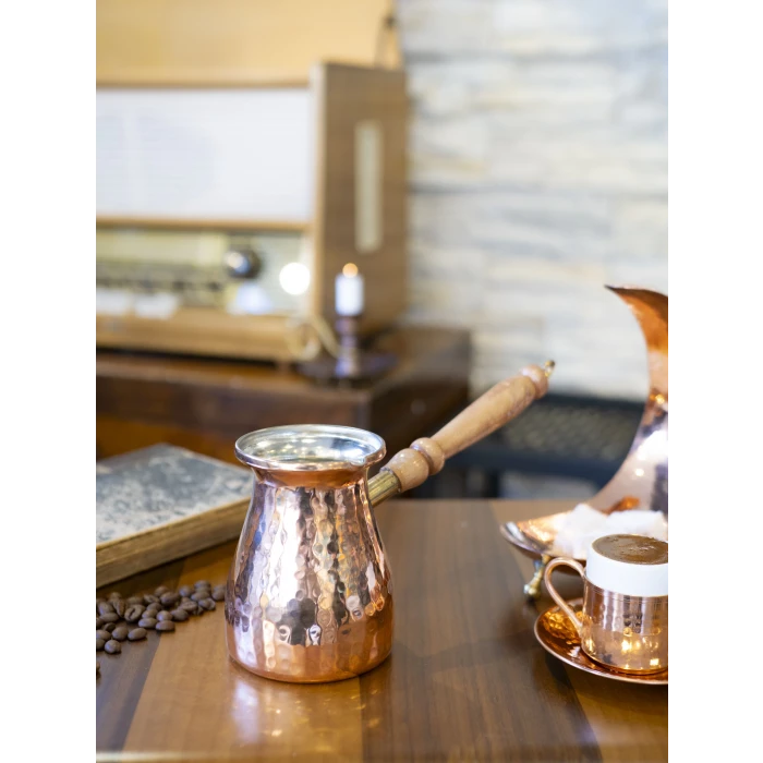 BAKIR CEZVE MODERN ÇEKİÇ DÖVME MODEL 4 KİŞİLİK