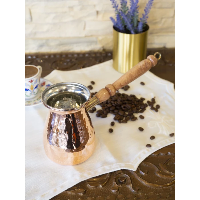 BAKIR CEZVE MODERN ÇEKİÇ DÖVME MODEL 4 KİŞİLİK