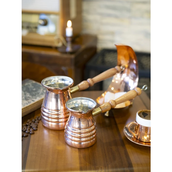 BAKIR CEZVE MODERN DİLİMLİ MODEL 4 KİŞİLİK