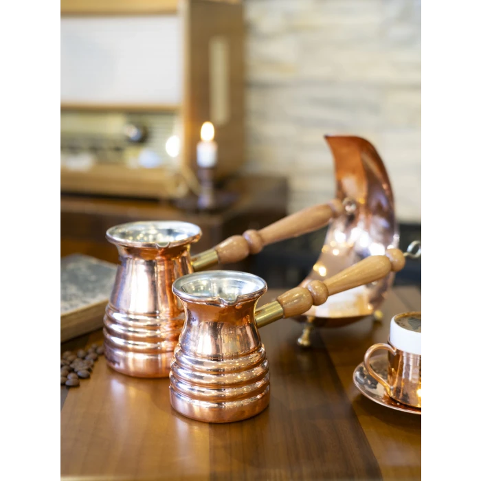 BAKIR CEZVE MODERN DİLİMLİ MODEL 4 KİŞİLİK