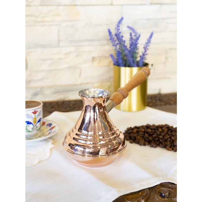 BAKIR CEZVE MODERN RUS DİLİMLİ MODEL  2 Lİ SET