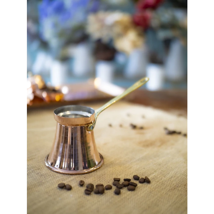 BAKIR CEZVE MODERN KONİK MODEL 2 KİŞİLİK