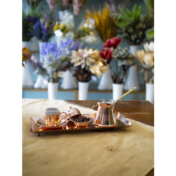 BAKIR CEZVE MODERN KONİK MODEL 2 KİŞİLİK