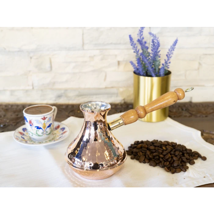 BAKIR CEZVE MODERN OVAL ÇEKİÇ DÖVME MODEL SET