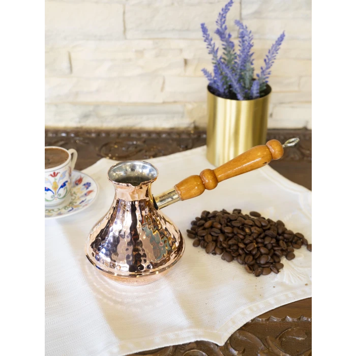 BAKIR CEZVE MODERN OVAL ÇEKİÇ DÖVME MODEL SET