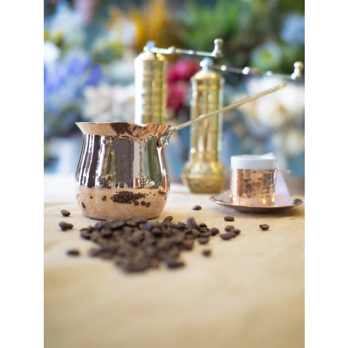 BAKIR CEZVE MODERN TOMBUL TASARIM BAKIR RENK 5 KİŞİLİK