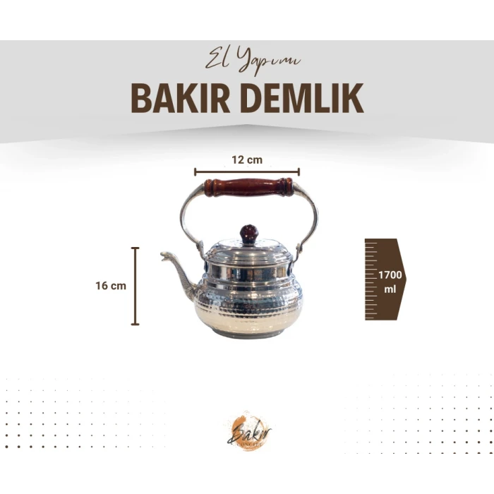 BAKIR DEMLİK İTALYAN MODEL GÜMÜŞ RENK