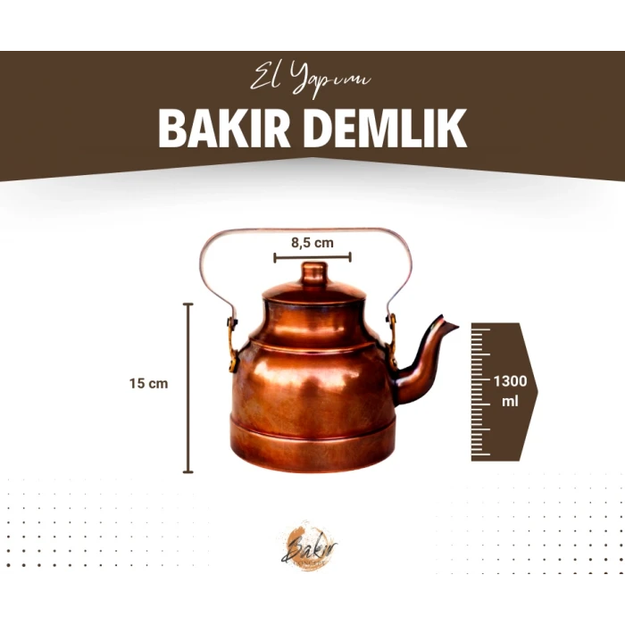 BAKIR DEMLİK MODERN MODEL OKSİTLİ RENK