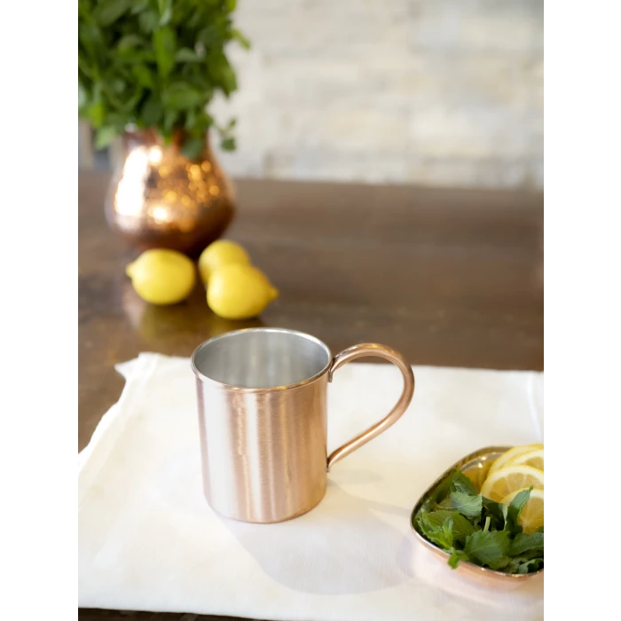 Bakır Kupa Bardak Düz Model Mat Bakır Renk 500 ml