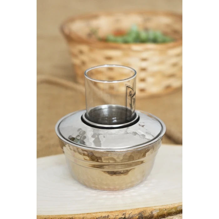 Bakır Ehlikeyf Kapaklı 2li Gümüş Renk