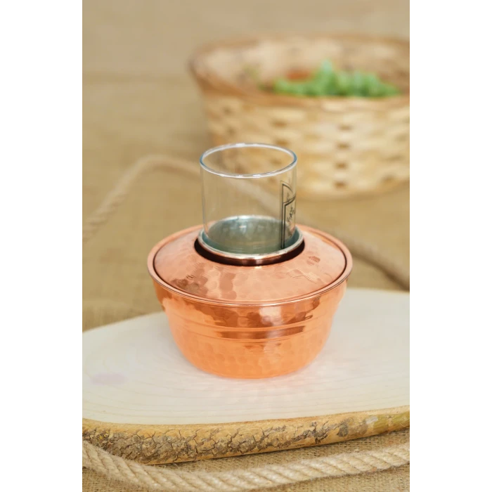 BAKIR EHLİKEYF KAPAKLI 2Lİ PARLAK BAKIR RENK