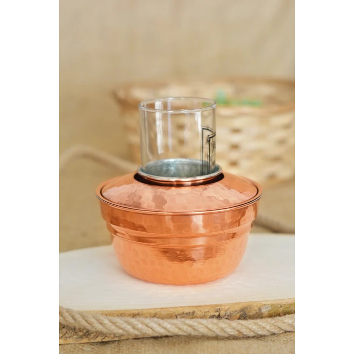 BAKIR EHLİKEYF KAPAKLI 2Lİ PARLAK BAKIR RENK