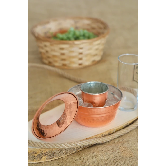 BAKIR EHLİKEYF KAPAKLI 2Lİ PARLAK BAKIR RENK