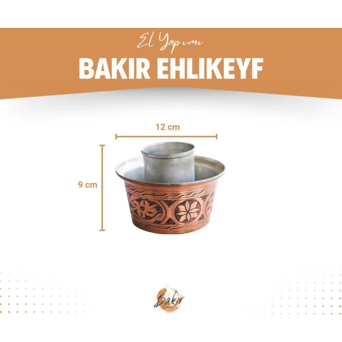 BAKIR EHLİKEYF OYMA NAKIŞ İŞLEMELİ MAT BAKIR RENK