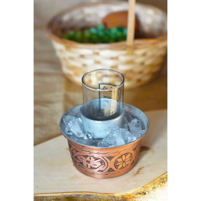 Bakır Ehlikeyf Oyma Nakışlı Mat Bakır Renk (2li)