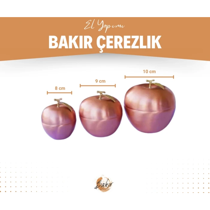 BAKIR ELMA SETİ 3LÜ MAT BAKIR RENK