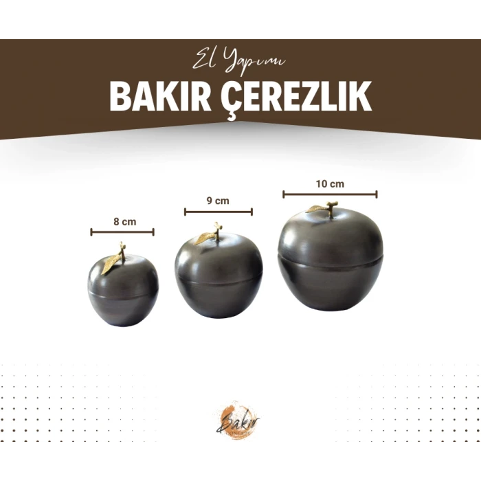 BAKIR ELMA SETİ 3LÜ SİYAH OKSİT RENK