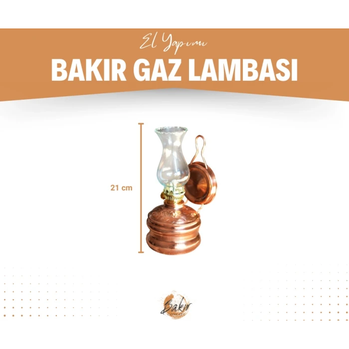 BAKIR GAZ LAMBASI KÜÇÜK BOY BAKIR RENK