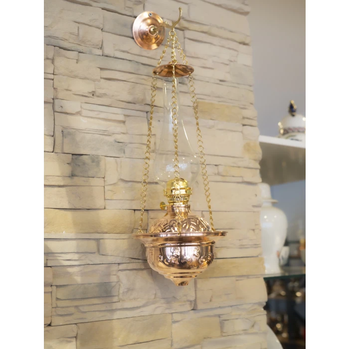 BAKIR GAZ LAMBASI ZİNCİRLİ MODEL BÜYÜK BOY