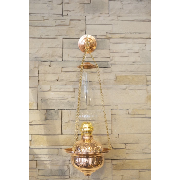 BAKIR GAZ LAMBASI ZİNCİRLİ MODEL BÜYÜK BOY