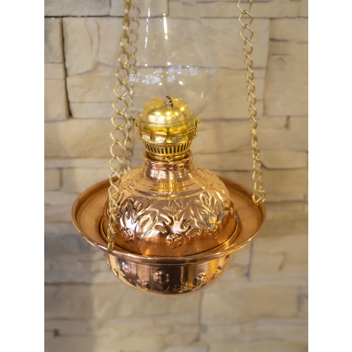 BAKIR GAZ LAMBASI ZİNCİRLİ MODEL BÜYÜK BOY