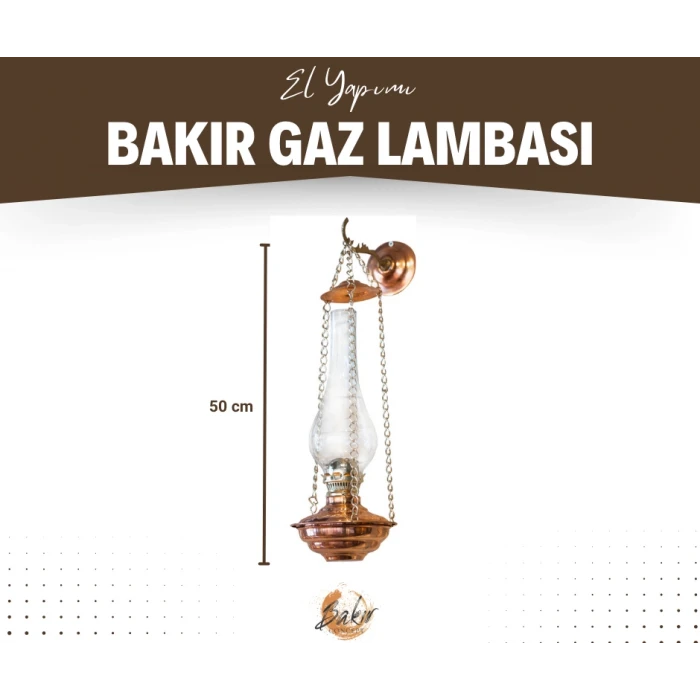 BAKIR GAZ LAMBASI ZİNCİRLİ MODEL OKSİTLİ RENK