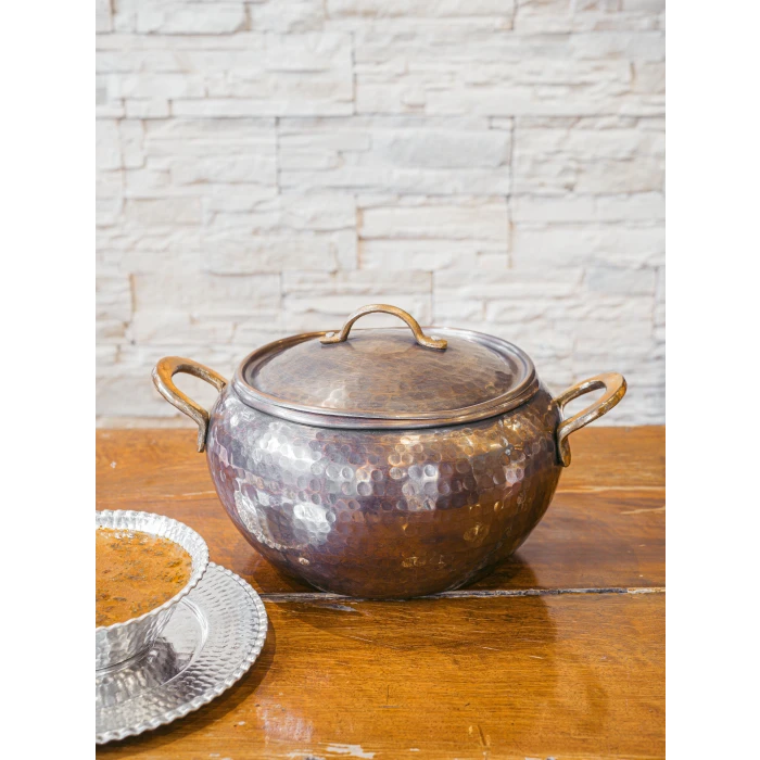 BAKIR GÜVEÇ TENCERESİ MODERN 19 CM OKSİT RENK