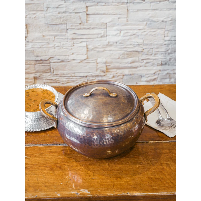 BAKIR GÜVEÇ TENCERESİ MODERN 19 CM OKSİT RENK