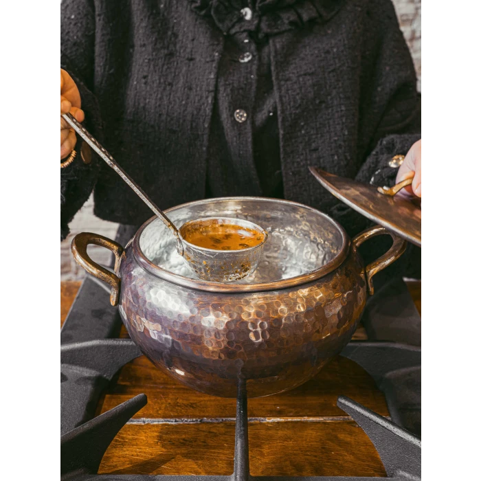 BAKIR GÜVEÇ TENCERESİ MODERN 21 CM OKSİT RENK