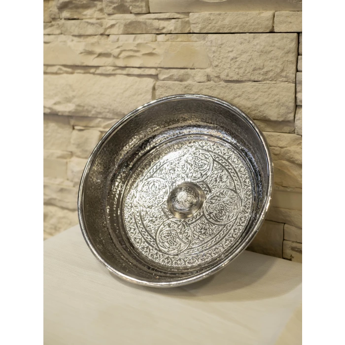 BAKIR HAMAM TASI DESENLİ GÜMÜŞ RENK