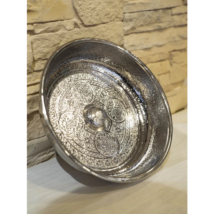 BAKIR HAMAM TASI DESENLİ GÜMÜŞ RENK