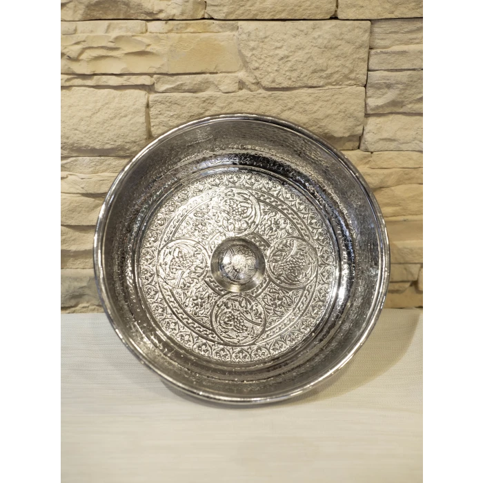 BAKIR HAMAM TASI DESENLİ GÜMÜŞ RENK