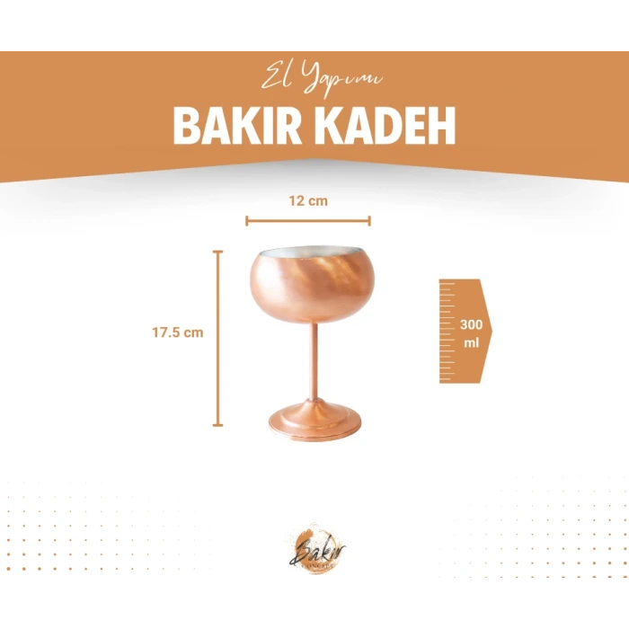 BAKIR KADEH LYKIA BALON MODEL MAT BAKIR RENK