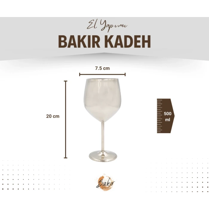 Bakır Kadeh Modern Model Gümüş Renk