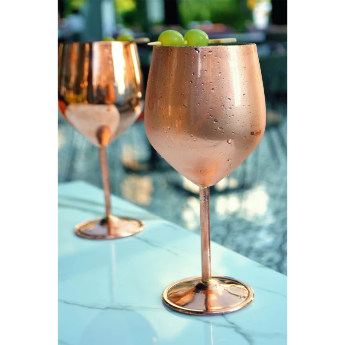 Bakır Kadeh Modern Model Parlak Bakır Renk