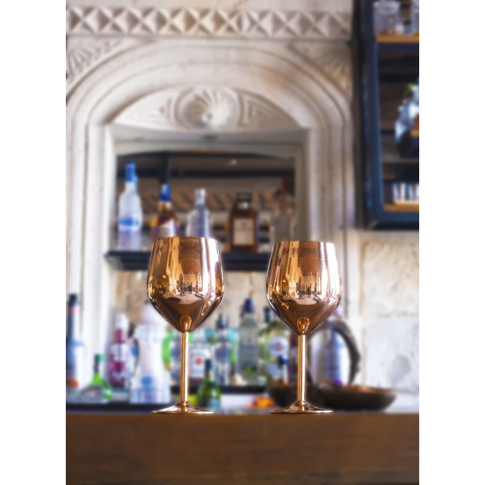 Bakır Kadeh Modern Model Parlak Bakır Renk