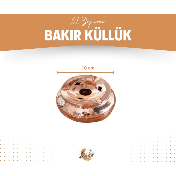 BAKIR KÜL TABLASI ÇEKİÇ DÖVMELİ BAKIR RENK